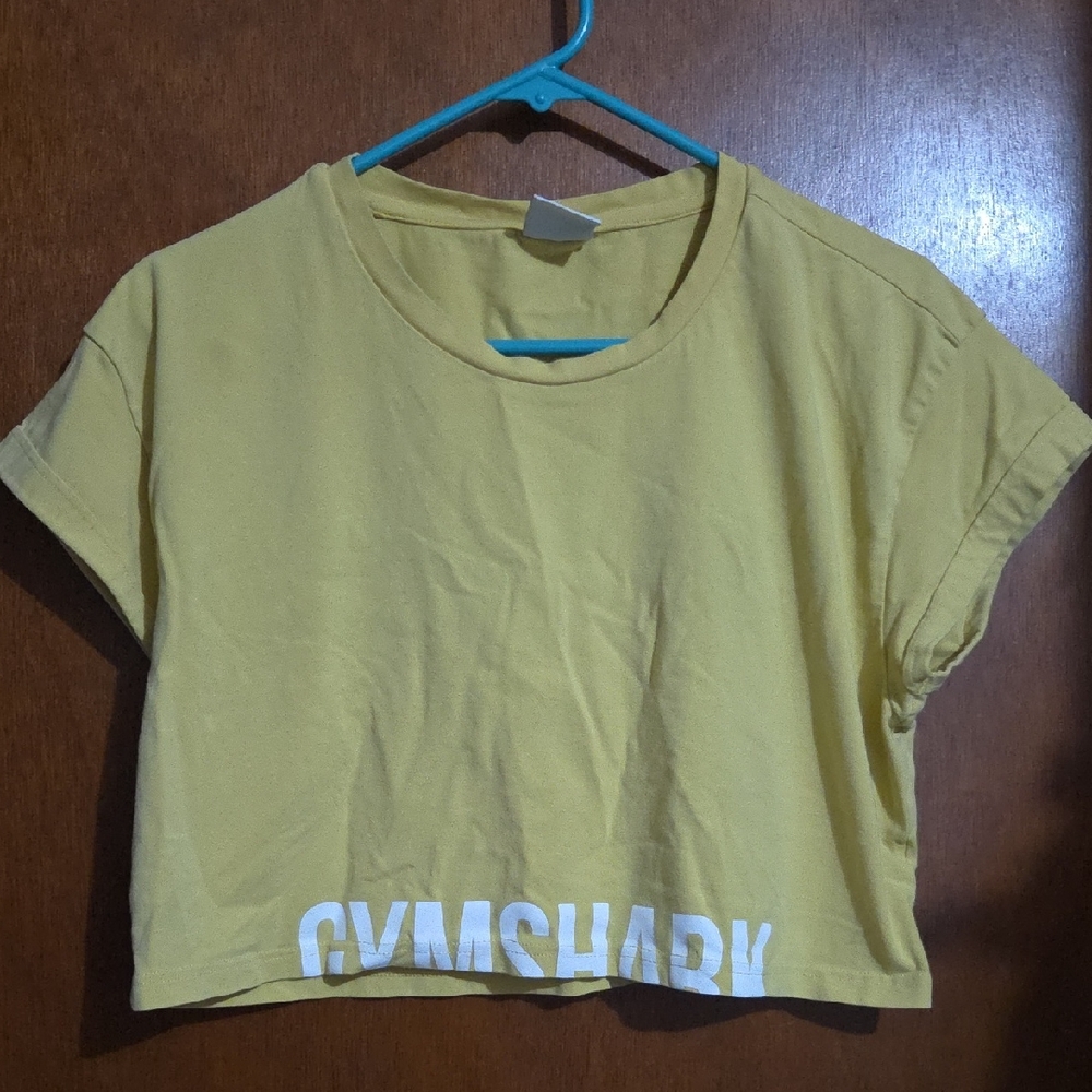 Gymshark Mustard Yellow Crop Tee